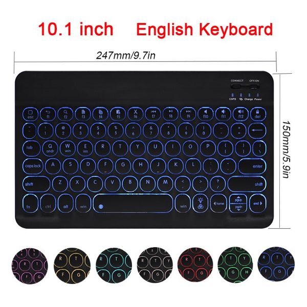 

retro round keyboard mouse for all bluetooth smartphones for notebooks and tablets bluetooth keyboard with colorful backlight