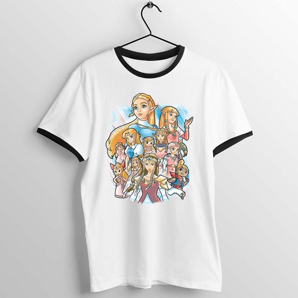 

черная отделка футболка легенда о zelda принцесса зельда на протяжении многих лет высокой работы printed tee спорта толстовки с капюшоном то