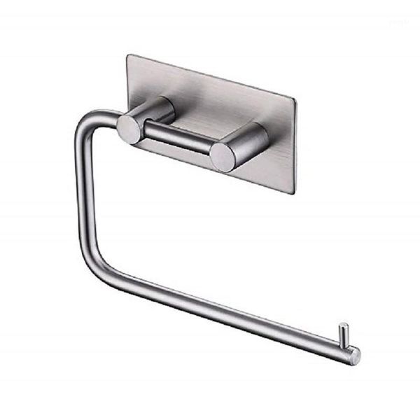

hooks & rails toilet paper holder self adhesive roll no drilling for bathroom stainless steel brushed bathroom1