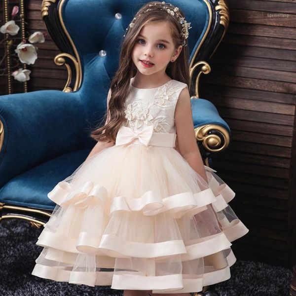 

christmas elegant girls flower kids dress for princess girl cake tutu catwalk dress, piano performance, event prom party dress1, Red;yellow
