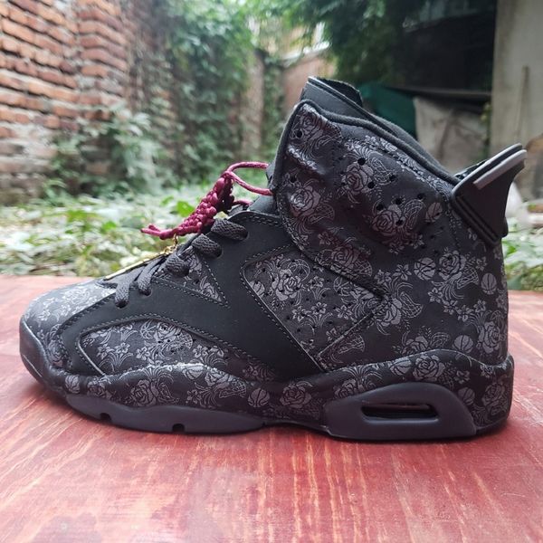 

jumpman 6 sd wmns singles day mens basketball shoes 6s peony flower black metallic gold men trainers sports sneakers db9818-001 7-13, White;red