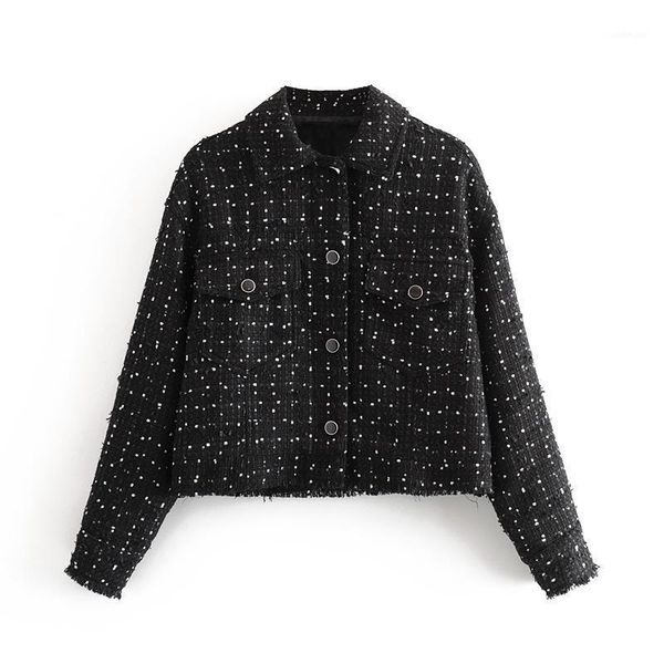 

wt264 new arrival women elegant single breasted tweed jacket black color korean chic soft twill jackets coat1, Black;brown