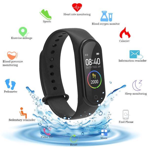 

m4 wristband, smart sports watch, heart rate and blood prsure c