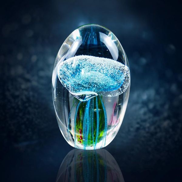 

3d лазерная рыба медузы инкрустации хрустальное стекло искусство океан подарок свадьба экспресс подарок дома украшения препараты центральный