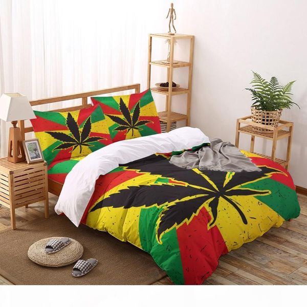 

colorful leaves printed duvet cover set 4 piece bedding set home textile customizable