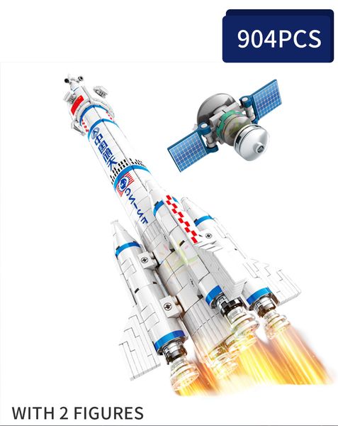 

huiqibao 904pcs космической авиации пилотируемого ракетостроение блоки 2 астронавтого рисунок city aerospace model кирпичи игрушка для детей