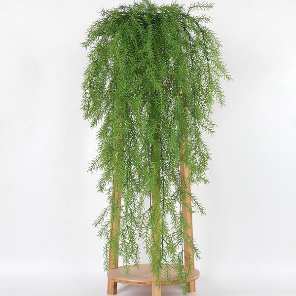 

decorative flowers & wreaths 105cm real touch artificial wall hanging plant pine needles home decoration balcony decorattion flower basket1