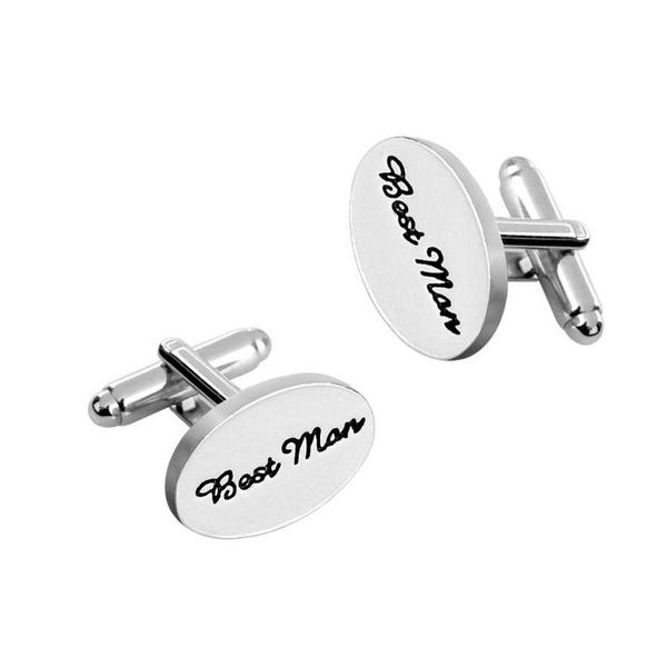 

men wedding cufflinks oval shirt cuff link clips man/grooms / groomsman /father of the bride/father of the groom gift accessories 7ecb, Silver