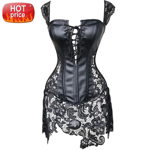 

steampunk women lace dress party prom corsets bustier tutu skirt plus size nightclub lingerie transparent game uniform #ma8c, Black;white