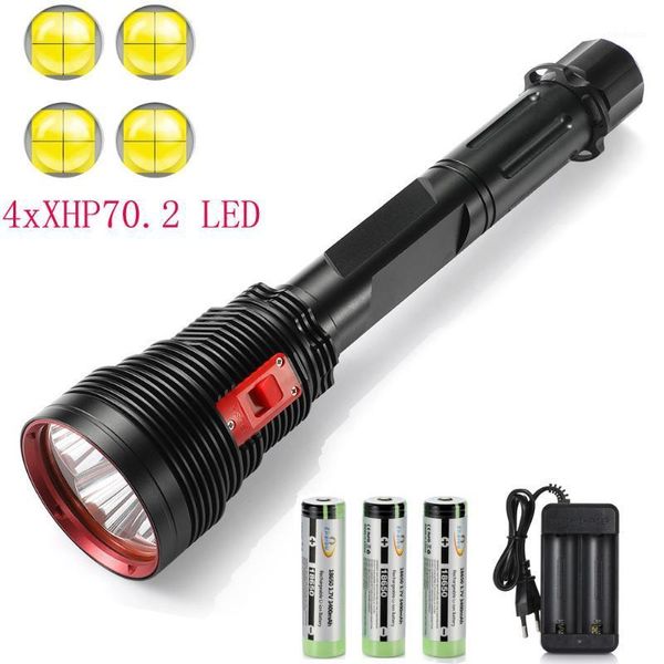 

flashlights torches super bright 4 x xhp70.2 diving ipx8 scuba lights 200m underwater led torch submersible lamp for under water sports1