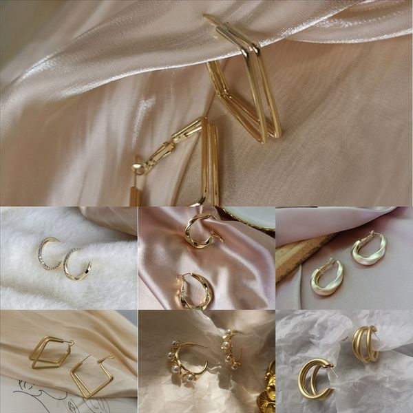 

b9k5 earring ear hook ear hook diy ear plate earring gold jewelry accessory copper-plated, Golden