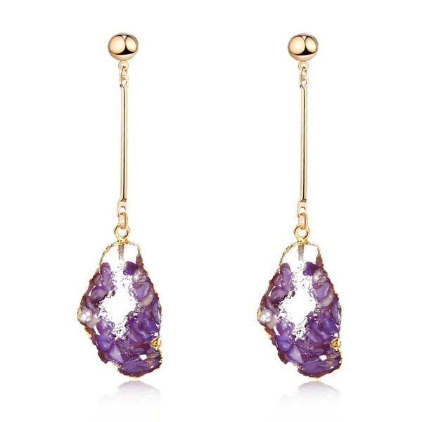 

dangle & chandelier dayoff europe boho resin hollow long earrings women jewelry handmade irrgular transparent eardrop gold e524, Silver