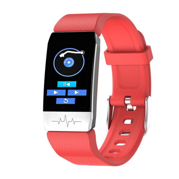 

smart bracelet t1 with body temperature ecg fitness tracker waterproof heart rate monitor smart watch sport men women band t1s wmttaf