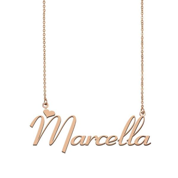 

pendant necklaces marcella name necklace , custom for women girls friends birthday wedding christmas mother days gift, Silver