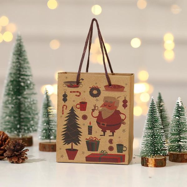 

christmas decorations santa claus tote bag gift cookie boxes year exquisite kraft paper children party home decoration1