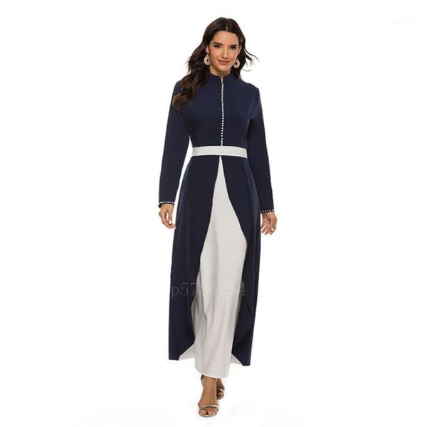 

arabic dubai abaya muslim woman islamic kaftan fashion turkish dubai ramadan prayer long sleeve pearls patchwork abaya dress1, Red