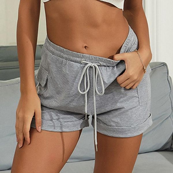 

running shorts women's elastic waist home loose casual with pocket, Black;blue