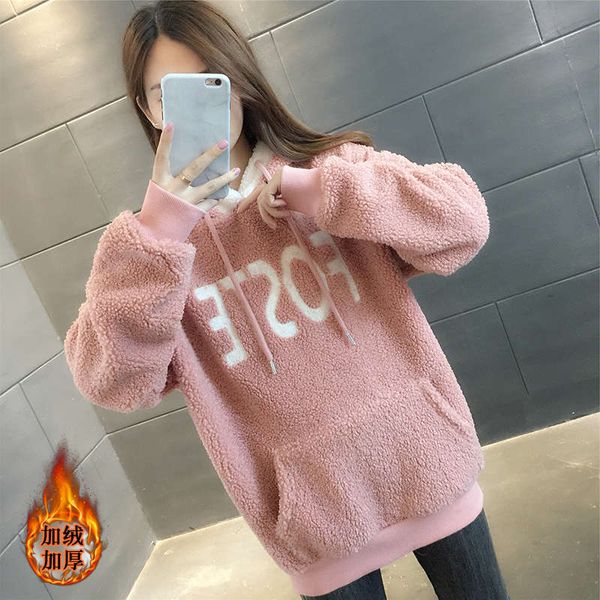 

autumn winter women's loose cashmere and coat, Black