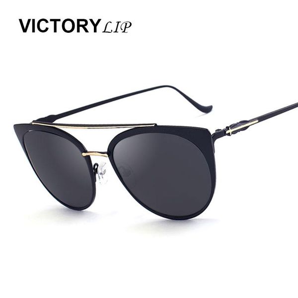 

sunglasses victorylip 2021 pilot designer cat eye vintage women cross metal shades female today deal, White;black