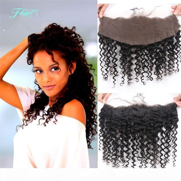 

9a full lace frontal closure 13x4 deep curly wave brazilian human hair ear to ear lace frontal pieces wholesale price, Black;brown