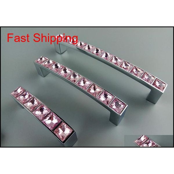

crystal glass series diamond pink furniture handles door knobs dresser drawer wardrobe kitchen cabinets cupboard pull d qylkzr bdenet