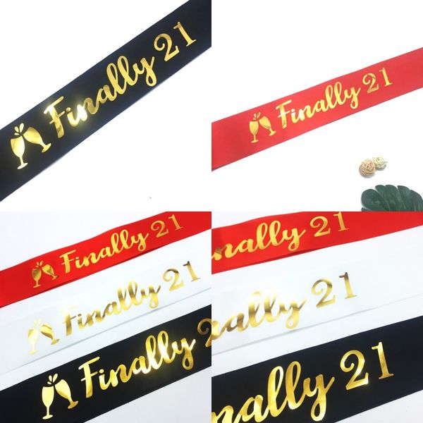 

sashes gilding monolayer sardine cloth birthday party shoulder strap finally 21 years old etiquette belt factory direct selling 2 2rk p1