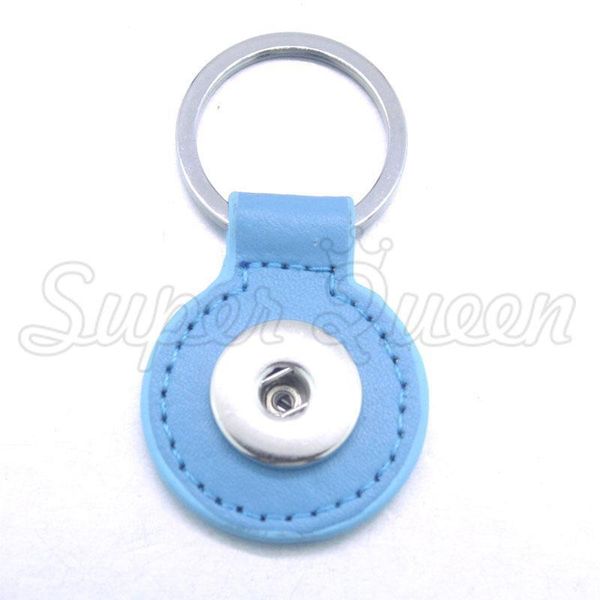 

7colors 2016 3.5cm round candy color pu leather 1 button 18mm metal snap button keychain women's diy jewelry keyring k232 q bbyjiy
