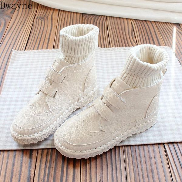 

boots winter art and mori flat short woolen mouth warm comfortable cotton shoes women, Black