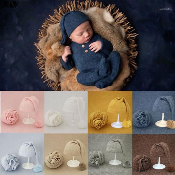 

klv 2020 newborn pgraphy props wraps + hat set beanie propshoot for pgraphy caps baby boys girls infant bonnet1, Yellow