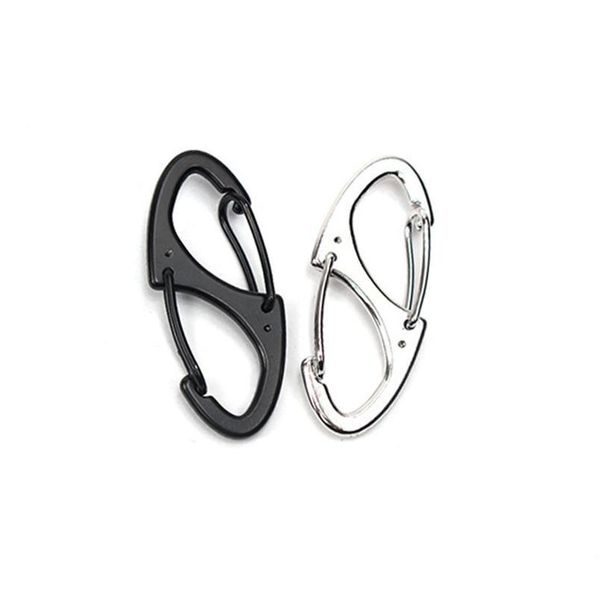 

5pcs zinc alloy s type keychain 8 shaped carabiner edc spring backpack clip quick hook lock buckle outdoor camping hiki jllxql