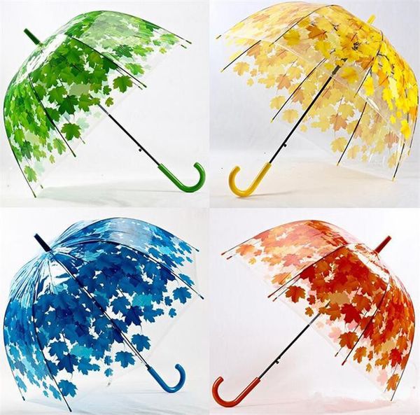 

mushroom transparent umbrellas thicken poe creative arched leaves design bubble umbrella 4 colors ing