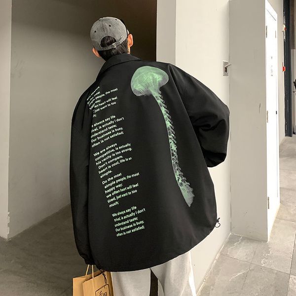 

2021 new privathinker men's graphic printed casual jackets woman oversize korean streetwear jacket coat hip hop male fashion clothing x, Black;brown