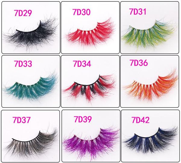

false eyelashes a pair of 3d color and multi-layer short mink