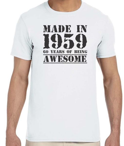 

made in 1959, 60 years of being , awesome men's 60th birthday new fashion men's short sleeve cool hooded sweatshirt hoodie men t
