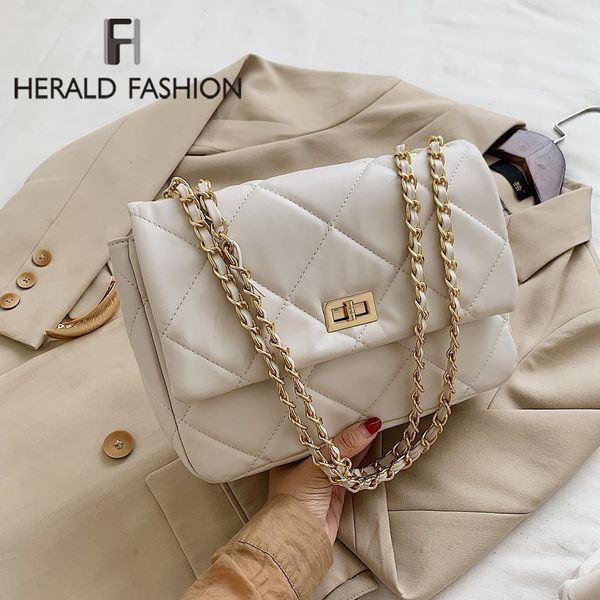 

small quilted pu leather crossbody bags for women 2020 black hand bag women's branded trending chain shoulder handbags c1223