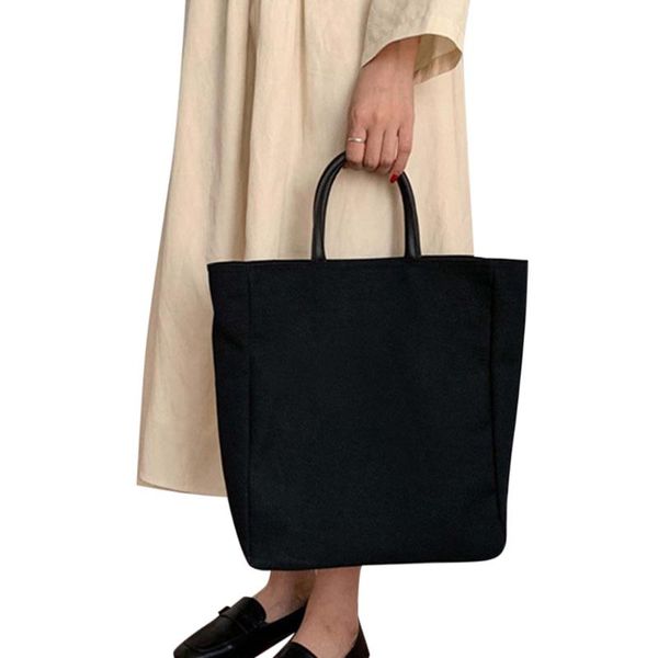 

reusable shopping bag fashion women canvas tote bags large capacity handbag folding simple shoulder bag