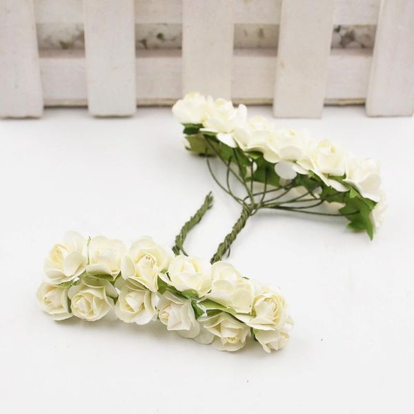

12pcs/lot mini paper rose artificial flowers bouquet wedding christmas decoration craft gift box diy wreath scrapbooking jllbjy