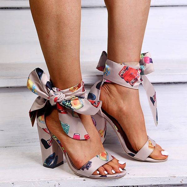 

new women lace-up sandals ankle strap high heels pumps women sandals bohemia fashion ladies shoes woman plus size 431, Black