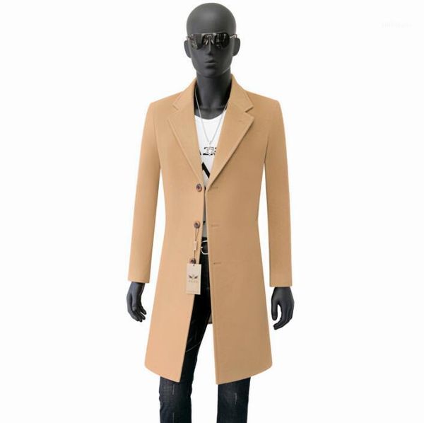 

korean casual woolen coat men trench coats single-breasted overcoat mens cashmere coat casaco masculino england s -9xl 8711, Black