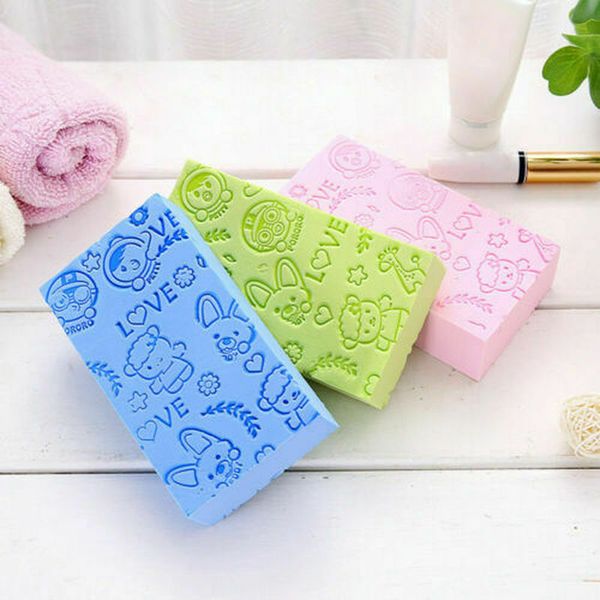 

bath sponge dead skin remover brushs cartoon print cleaning shower absorb water sponge wipe children baby bath tools bathroom