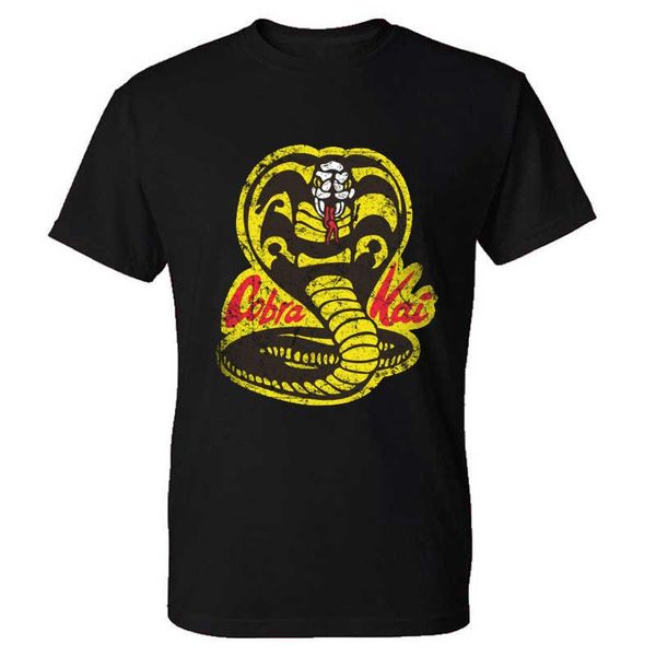 

mens karate kid t shirts cobra kai t-shirt graphic cute tee shirt male classic 100% cotton tshirt, White