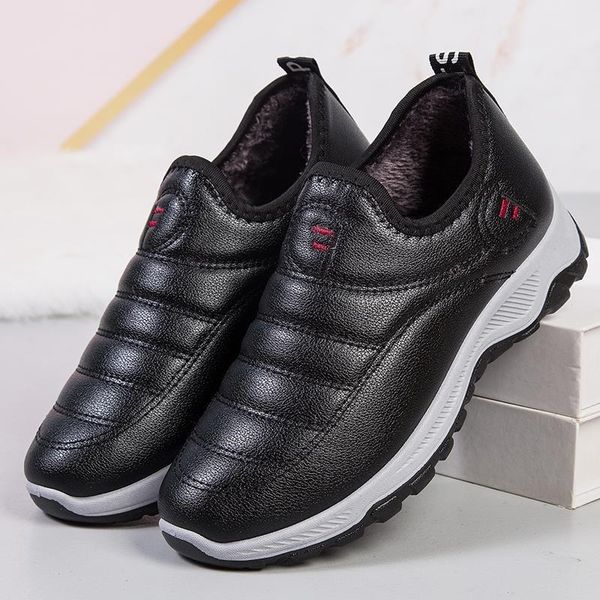 

2020 snow boots for women fashion women's winter shoes keep warm slip on platform boots womans ankle ladies shoes mujer botas, Black