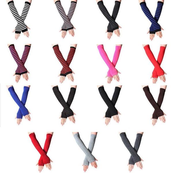 

korean spring autumn cute solid color knitted gloves fashion finger cover half versatile finger wrist wrist sleeve cover op o7y6, Blue;gray