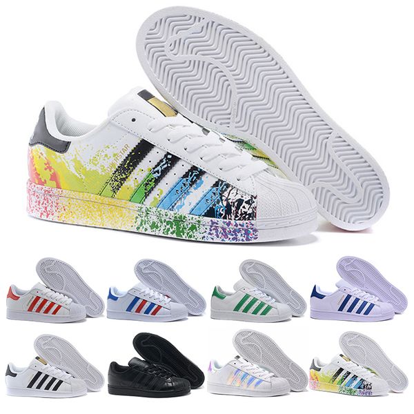 

2020 originals superstar white hologram iridescent junior superstars 80s pride designer shoe super star men women running shoes 36-44, White;red