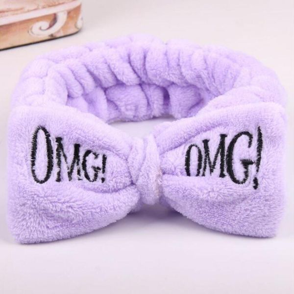 

новое письмо omg coral flece wash place женские парикмахеры симпатичные лук эластичные макияж турбан девушки мягкие оголовки аксессуары для