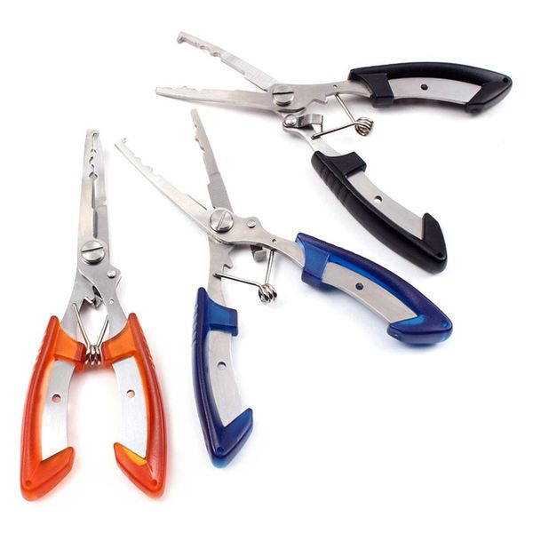 

stainless steel fishing pliers with package scissors line cutter remove hook fishing tackle tool black/blue/orange bbyiqm