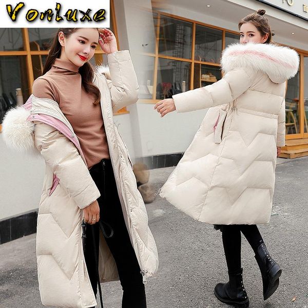 

parka женщины 2020 зима осень плюс размер куртки пальто меха с капюшоном толстый теплый верхняя одежда женский тонкий хлопок проложенный шин, Black