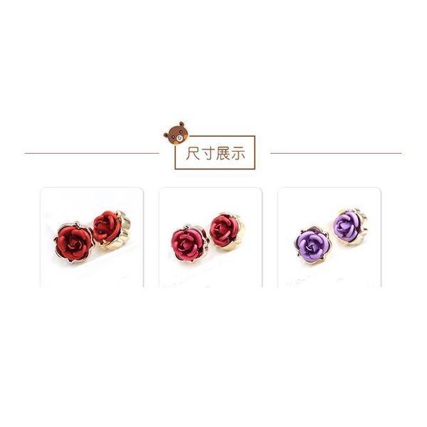 

size:11mm 6pcs fashion shirt buttons on clothing flower small metal rose button for clothes buckle red black sew on acc bbyusz, Blike;white