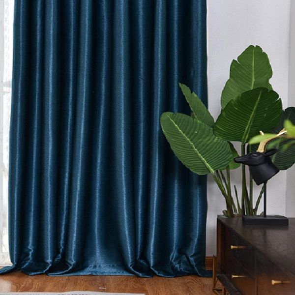 

modern simple curtains for living dining room bedroom european style simple solid color curtain finished product customization
