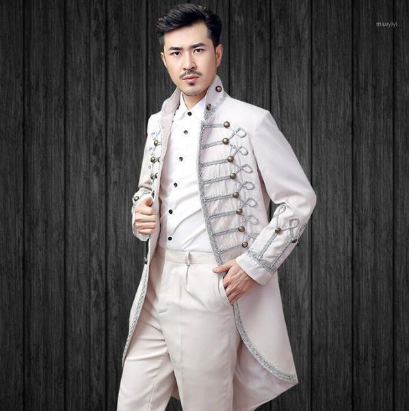 

white men double breasted suits designs masculino homme terno stage costumes for singers men blazer clothes jacket star style1, White;black